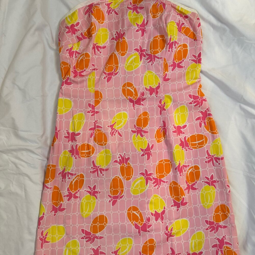 Lilly Pulitzer Women's Pineapple Print Mini Dress Pink/Orange/Yellow Size 4